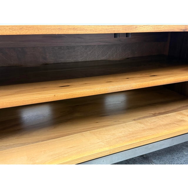 Wood Room & Board Coles Media Center, Walnut + Steel Base For Sale - Image 7 of 12