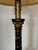 Late 20th Century Black and Gold Neoclassical Style Column Lamp With Painted Florals For Sale - Image 4 of 12
