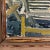 Mid Century Courtyard Oil Painting Husband and Wife For Sale In Cleveland - Image 6 of 12