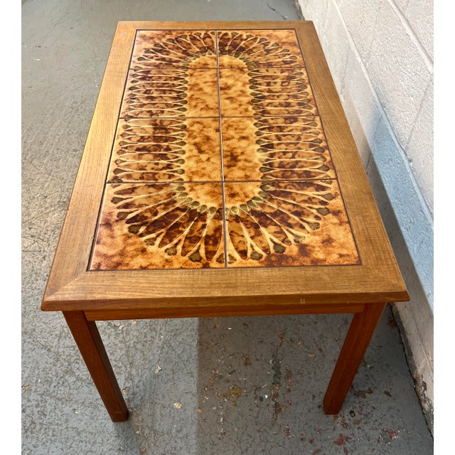 Mid-Century 1960's Danish Tile Top Coffee Table For Sale - Image 10 of 13
