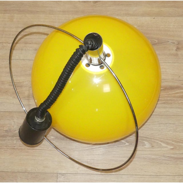 Pendulum Pendant in Yellow Plastic and Chrome, 1970s For Sale - Image 10 of 12