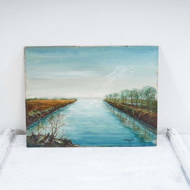 Velio Sanvito, Water and Nature, 1973, Oil on Canvas For Sale - Image 7 of 7