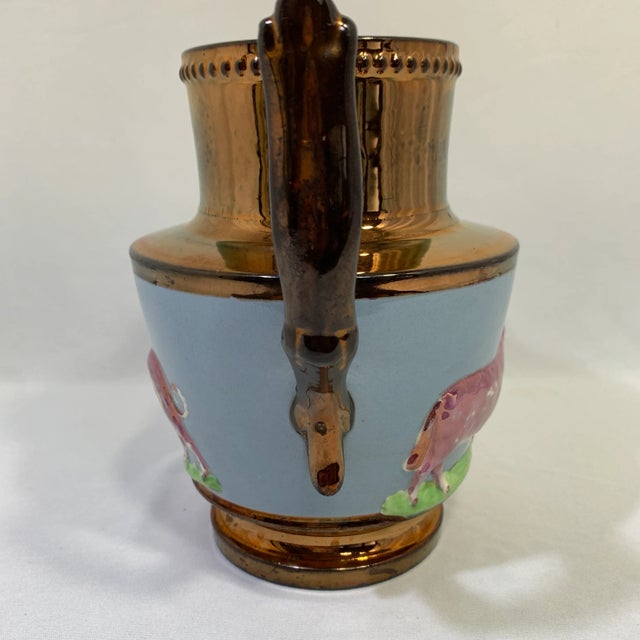 Pitcher With Sculpted Dog & Ram For Sale - Image 4 of 11