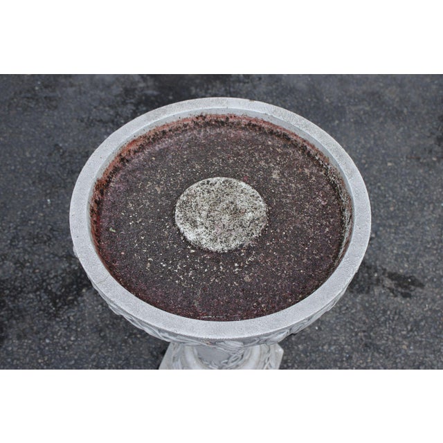 Cast Stone Floral Bird Bath For Sale - Image 4 of 15