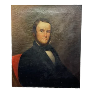 19th Century Male Portrait, Painting Oil on Canvas