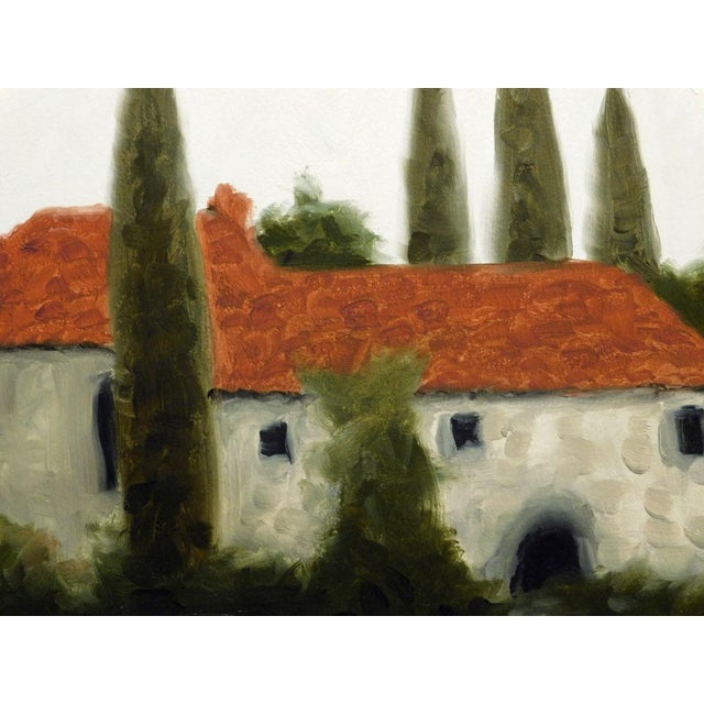 James Thorpe Tuscan Home Hand Signed Acrylic Landscape Painting on Paper For Sale - Image 4 of 8