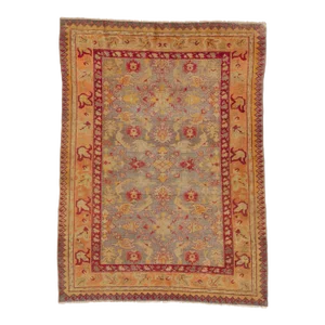 Mid 20th Century Vintage Turkish Oushak Rug - 04'06 X 06'00