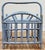Chinoiserie Vintage Periwinkle Blue Rattan Magazine Rack For Sale - Image 3 of 12