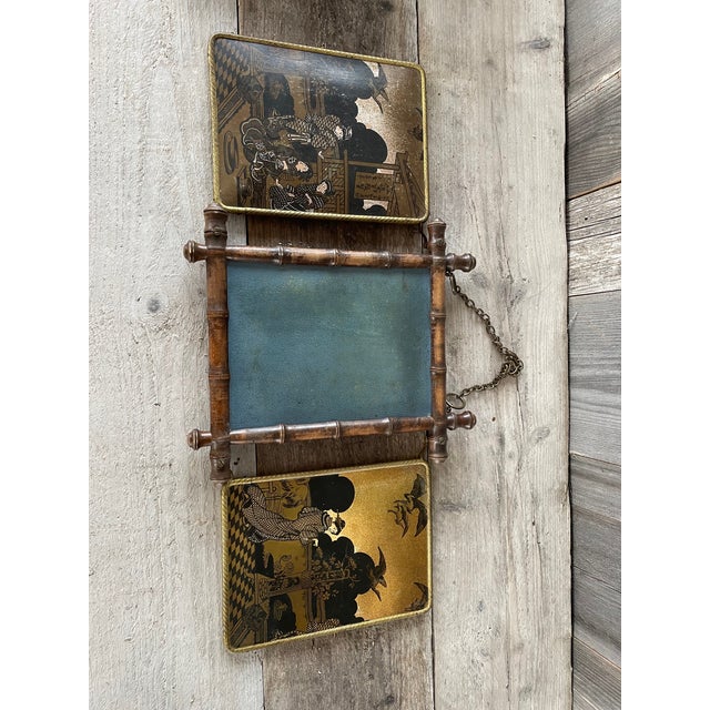Faux Bamboo Triptych Mirror For Sale - Image 3 of 14