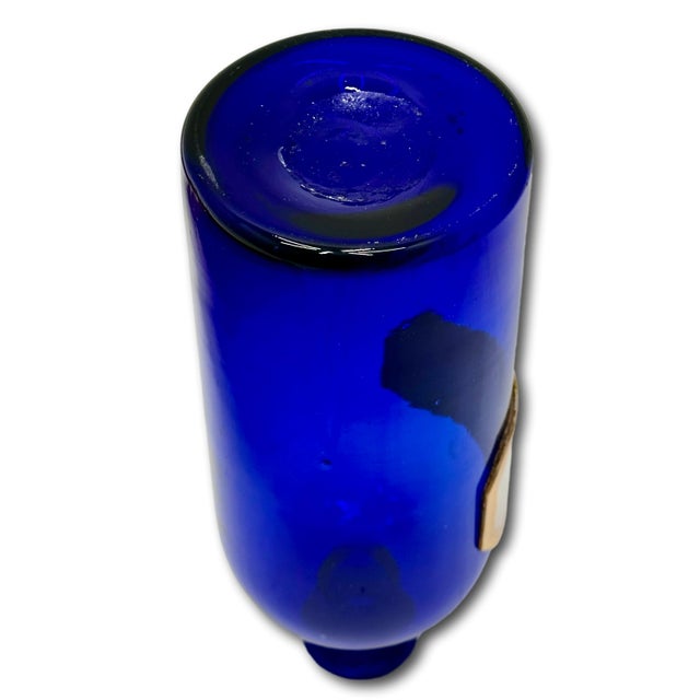 Beautiful & Rare Large Size Antique Cobalt Blue Glass Elixer of Calisaya Apothecary Bottle Circa Mid 19th Century For Sale - Image 15 of 18