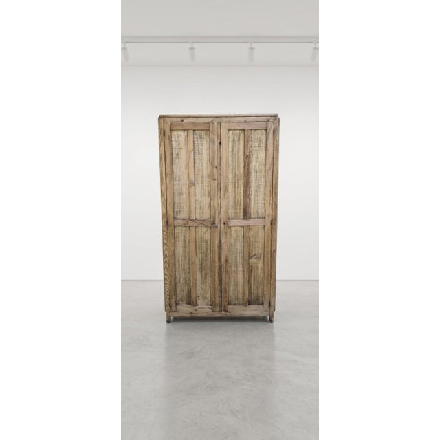 Vintage Parisian Beech Wardrobe, 1940s For Sale - Image 4 of 4