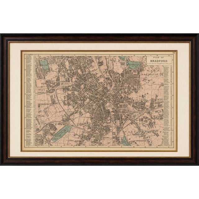 Victorian Bradford Street Plan Map – Edward Weller 1885, Wool Capital This highly detailed original lithographic city plan...