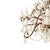 Scenographic chandelier in welded brass and glass, Maria Theresa style, with molded beads and drop shape glass pendants....