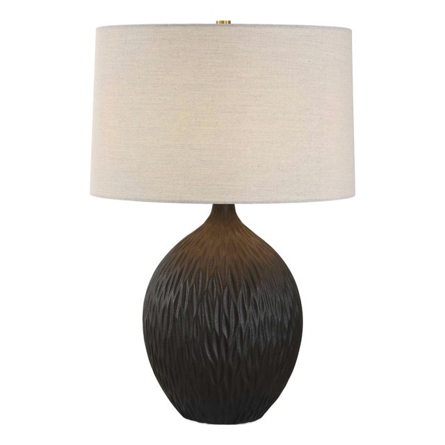 Levee Satin Black Table Lamp For Sale