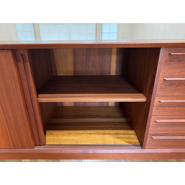 1960s h.p. Hansen’s Mobelindustri Danish Mid Century Modern Teak Credenza / Sideboard / Buffet or Tv Stand For Sale - Image 12 of 12