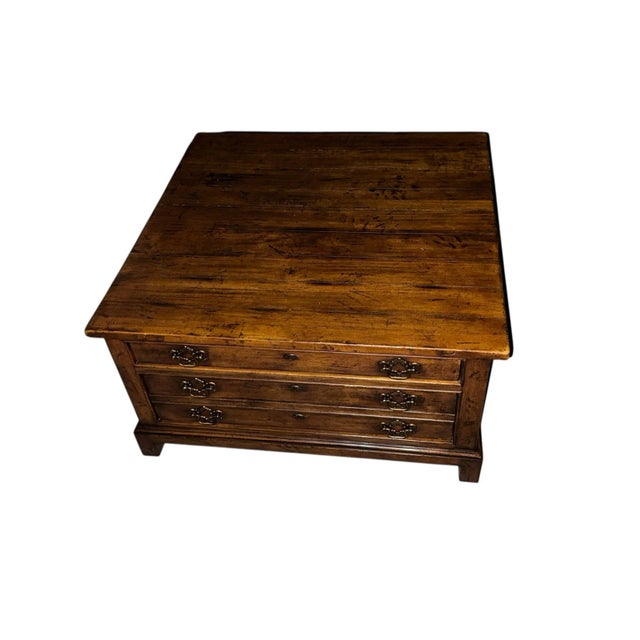 Mid 20th Century Century Furniture Square Campaign-Style Commode/Cocktail Table (36" W) For Sale - Image 11 of 17