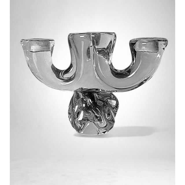 Art Deco Art Deco French Crystal Candle Holder Crystal De Vannes Style For Sale - Image 3 of 16