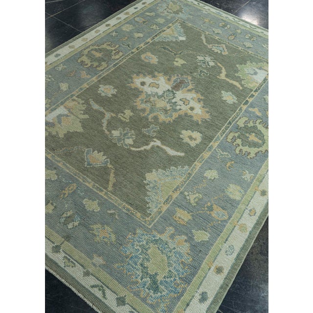 Black Turkish Oushak Rug 5' x 6'11" #19194 For Sale - Image 8 of 8