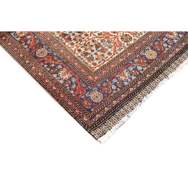 18th Century Late 18th Century Ivory Persian Qashqai Rug 6'11'' X 10'6'' For Sale - Image 5 of 11