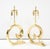 Pair of Pierre Cardin Logo lamps by Erwin Lambeth. The lamps have been Newly Re polished and rewired with adjustable brass...