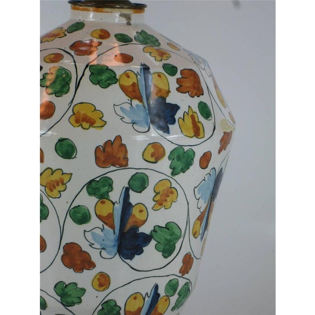 1900 - 1909 1900 Large Table Lamp Art Deco Italy Capodimonte Hand Thrown & Painted Porcelain For Sale - Image 5 of 12