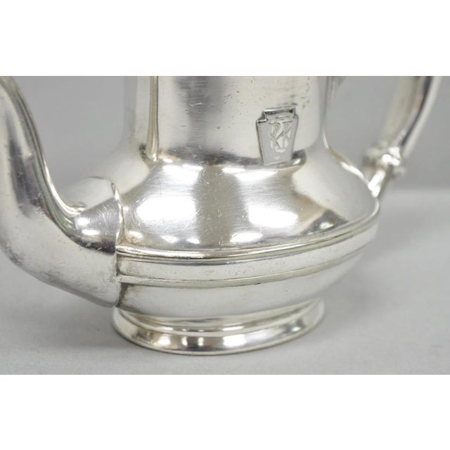 Antique Pennsylvania Railroad PRR Reed & Barton Small Silver Plated Teapot For Sale - Image 14 of 16