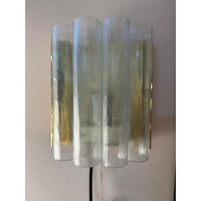 Gold Wall Lamp in Frosted Glass and Brass from Doria, 1960s For Sale - Image 8 of 11
