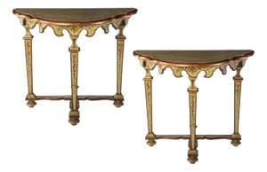 18th Century Italian Painted Console Tables, Set of 2
