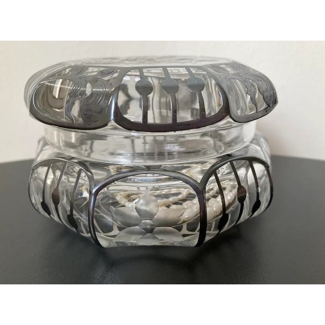 Early 20th Century Jewelry Box With Silver Overlay by Heisey, Early 20th Century For Sale - Image 5 of 18