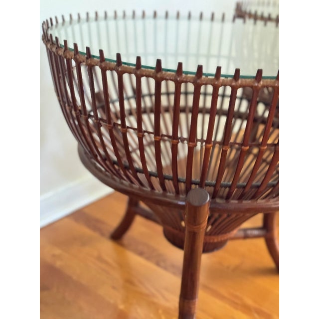 Brown Late 20th Century Fish Trap Basket Tables in the Style of Franco Albini For Sale - Image 8 of 11