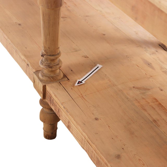 Wood A Large French Pine Drapers Table, C. 1890. For Sale - Image 7 of 9