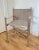 Vintage Maison Jansen Style, Campaign Pace Director Arm Chair, Suede Leather Chrome and Brass For Sale In Miami - Image 6 of 11