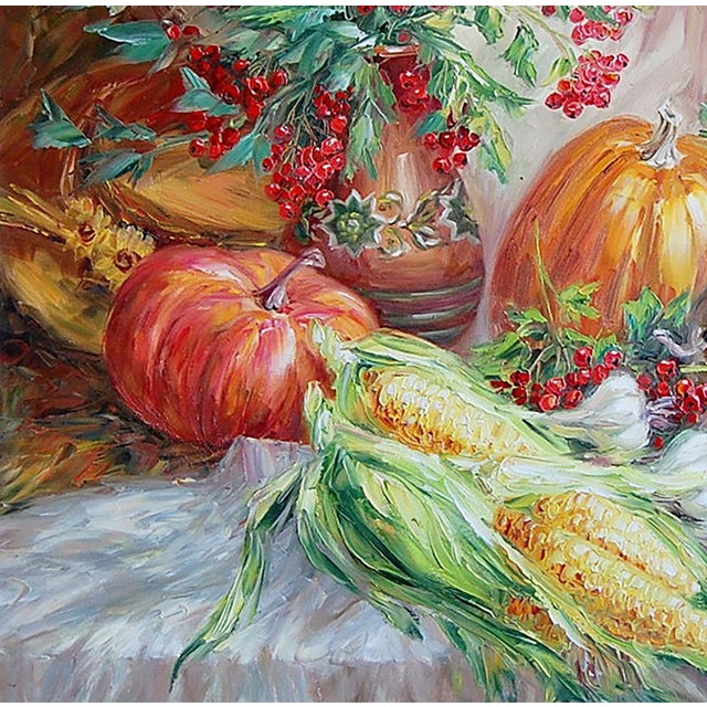*** ABOUT THIS PAINTING *** * TITLE: ""From the grandfather's garden"" * ARTISTS: Kotmin Olga * SIZE: 80x80...