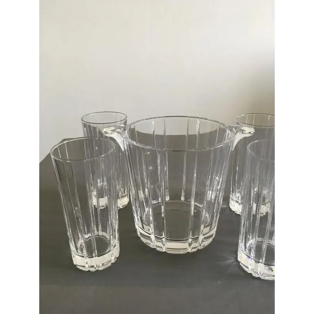 Glass Post-Modern Clear Bar Glasses with Ice Bucket, Set of 6 For Sale - Image 7 of 17