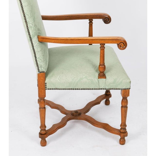 Vintage High Back Dining Chairs in Oak, Set of 8 For Sale - Image 5 of 18