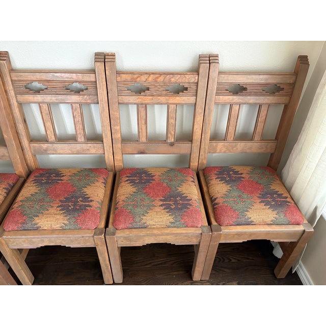 2000 - 2009 Morewood and Yager Handcrafted Tao Dining Table With 8 Kilim Seats For Sale - Image 5 of 11
