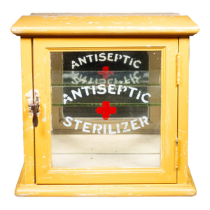 Antique Antiseptic Sterilizer Barber Shop Cabinet c.1920