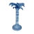 Les Ottomans Palm Tree Candlestick Holder in Blue, Medium For Sale