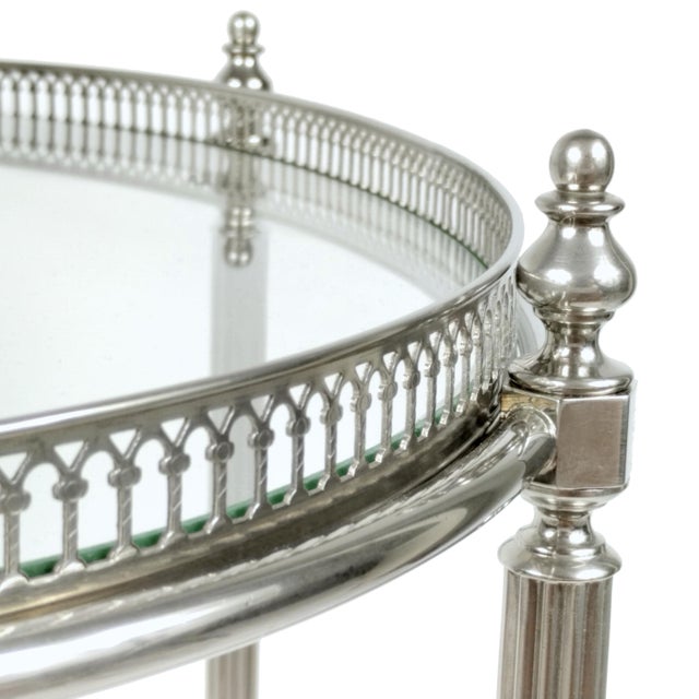 Vintage French Neoclassical Chrome Plated and Brass Drinks Trolley with Serving Tray, 1950s For Sale - Image 18 of 18