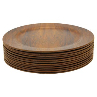 Plates in Rosewood, 1950s, Set of 12 For Sale