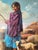 Native American 1970s Filastro Mottola Pastoral Oil Painting Native American Navajo Girl Sheep Desert For Sale - Image 3 of 15
