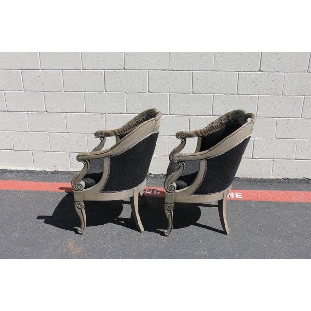 Pair of Italian Style Carved Wood Armchairs, 1990s For Sale - Image 14 of 18