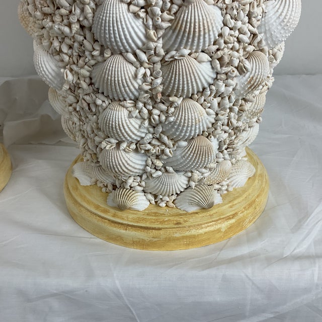Huge Custom Made Sea Shell Lamps - a Pair For Sale In West Palm - Image 6 of 11