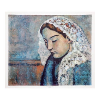 1980s "Femme a la Mantille Blanche" Print After Pablo Picasso For Sale