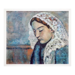 1980s "Femme a la Mantille Blanche" Print After Pablo Picasso