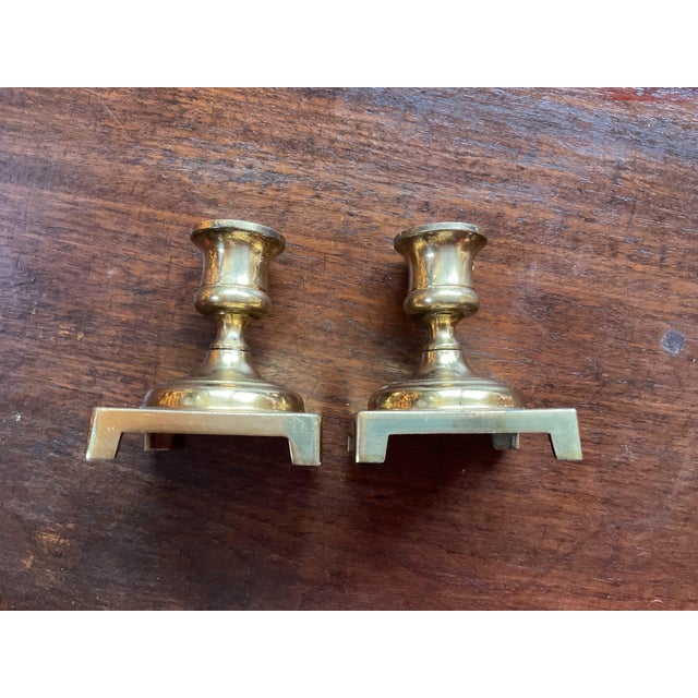 Pair of brass candlesticks. Made in England