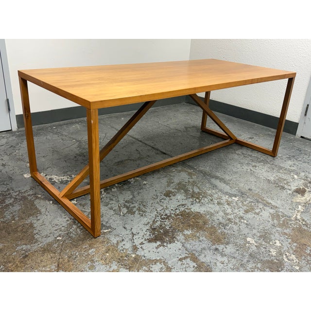 Mid-Century Modern Blu Dot Strut Wood Dining Table For Sale - Image 3 of 12