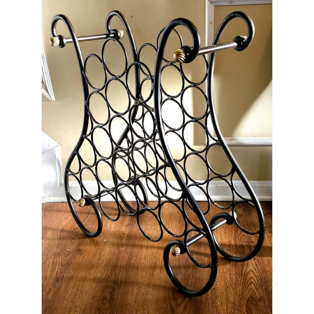 20th Century French Wrought Iron and Brass Wine Rack For Sale In Washington DC - Image 6 of 8