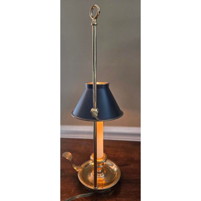 Metal Mid 20th Century French Candlestick Bouillotte Table Lamp For Sale - Image 7 of 14