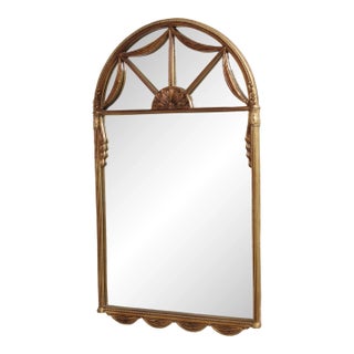 Gold Finish Arched Frame Decorator Mirror For Sale